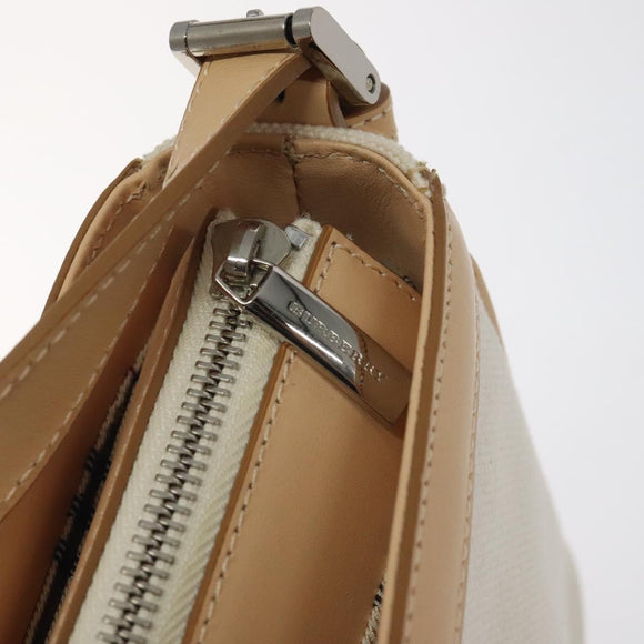 BURBERRY Shoulder Bag Canvas White Auth am8211