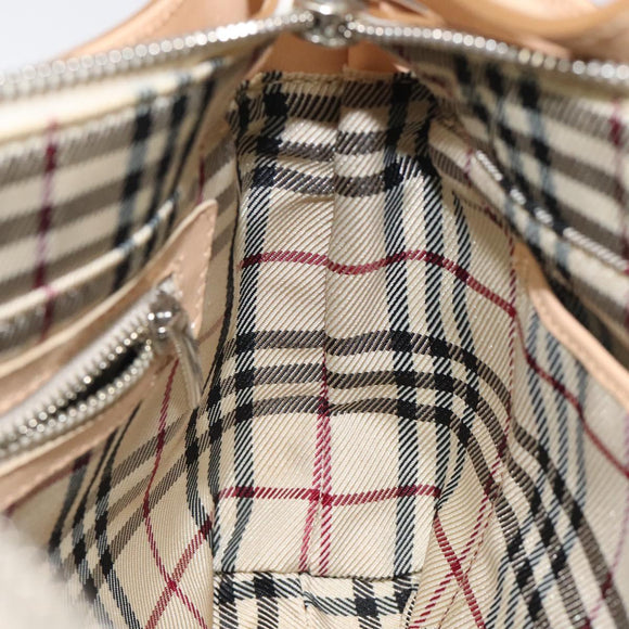 BURBERRY Shoulder Bag Canvas White Auth am8211