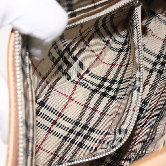 BURBERRY Shoulder Bag Canvas White Auth am8211