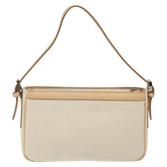 BURBERRY Shoulder Bag Canvas White Auth am8211