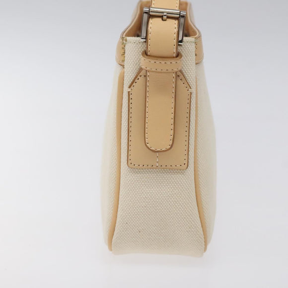 BURBERRY Shoulder Bag Canvas White Auth am8211