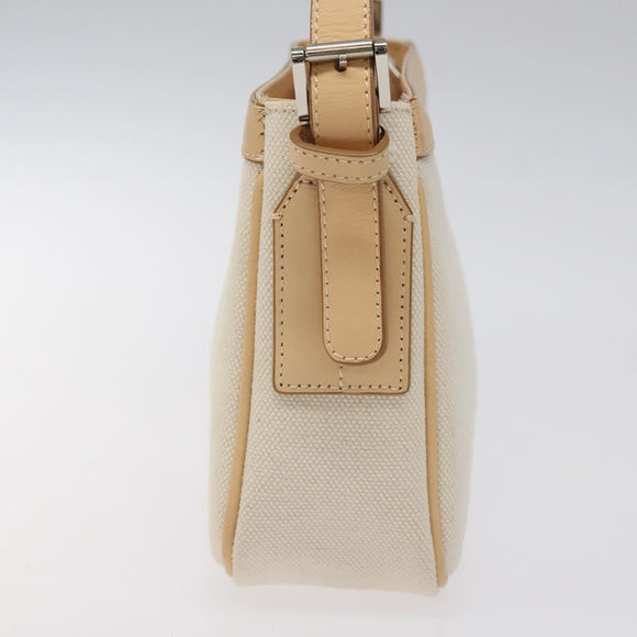 BURBERRY Shoulder Bag Canvas White Auth am8211