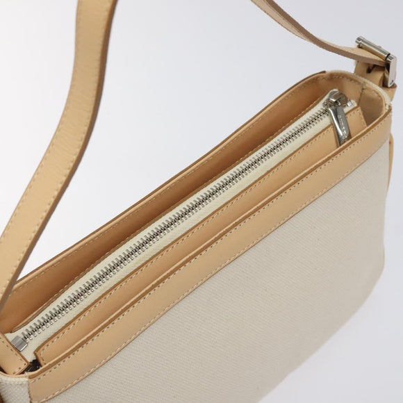 BURBERRY Shoulder Bag Canvas White Auth am8211