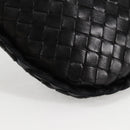 BOTTEGA VENETA INTRECCIATO Mini Hobo Handtas Leer Zwart Goud Auth am8217M-9
