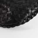 BOTTEGA VENETA INTRECCIATO Mini Hobo Handtas Leer Zwart Goud Auth am8217M-14