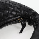 BOTTEGA VENETA INTRECCIATO Mini Hobo Handtas Leer Zwart Goud Auth am8217M-17