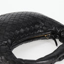 BOTTEGA VENETA INTRECCIATO Mini Hobo Handtas Leer Zwart Goud Auth am8217M-6