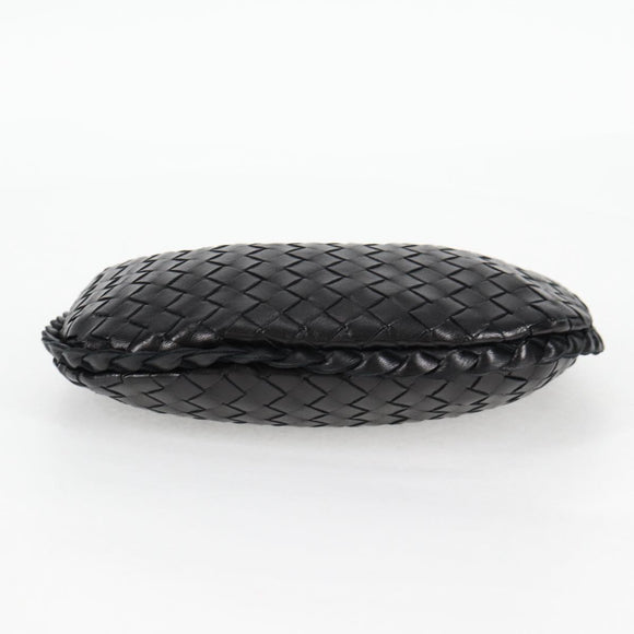 BOTTEGA VENETA INTRECCIATO Mini Hobo Handtas Leer Zwart Goud Auth am8217M