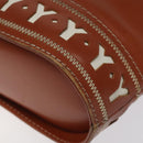 SAINT LAURENT Shoulder Bag Leather Brown Gold Auth am8218-9