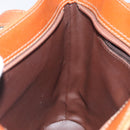 SAINT LAURENT Shoulder Bag Leather Brown Gold Auth am8218-19