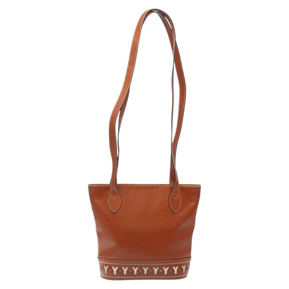 SAINT LAURENT Umhängetasche Leder Braun Gold Auth am8218