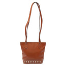 SAINT LAURENT Shoulder Bag Leather Brown Gold Auth am8218-13