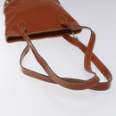 SAINT LAURENT Shoulder Bag Leather Brown Gold Auth am8218-7