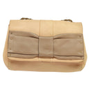 Chloe Chain Shoulder Bag Leather Beige Gold Auth am8219-13