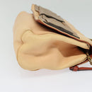 Chloe Chain Shoulder Bag Leather Beige Gold Auth am8219-4