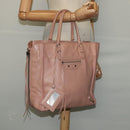 BALENCIAGA Mini Paper A4 Hand Bag Leather Pink 357330 Auth am8223V-23