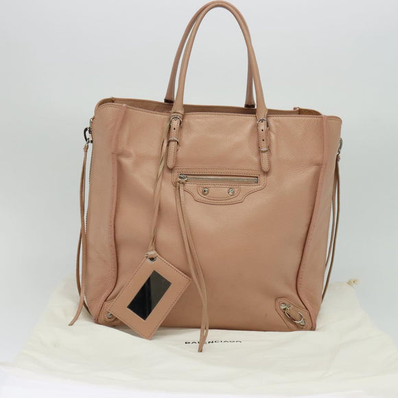 BALENCIAGA Mini Paper A4 Hand Bag Leather Pink 357330 Auth am8223V