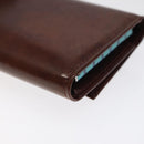 CARTIER Key Case Leather Silver Brown Auth am8224-15