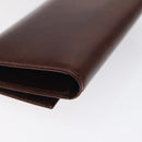 CARTIER Key Case Leather Silver Brown Auth am8224-16