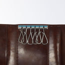 CARTIER Key Case Leather Silver Brown Auth am8224-9