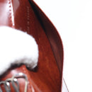 CARTIER Key Case Leather Silver Brown Auth am8224-19