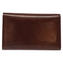 CARTIER Key Case Leather Silver Brown Auth am8224-2