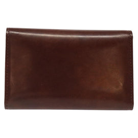 CARTIER Key Case Leather Silver Brown Auth am8224 - 0