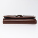 CARTIER Key Case Leather Silver Brown Auth am8224-6