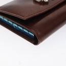 CARTIER Key Case Leather Silver Brown Auth am8224-14