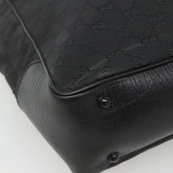 GUCCI GG Canvas Bamboo Tote Bag Black 112530 Auth am8242