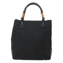 GUCCI GG Canvas Bamboo Tote Bag Black 112530 Auth am8242-13