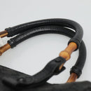GUCCI GG Canvas Bamboo Tote Bag Black 112530 Auth am8242-8