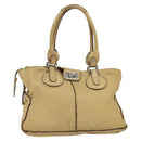 Chloe Paddington Tote Bag Leather Beige Auth am8249-13