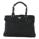 PRADA Tragetasche Nylon Schwarz Silber Auth am8250-13