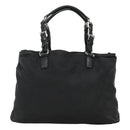 PRADA Tragetasche Nylon Schwarz Silber Auth am8250-2