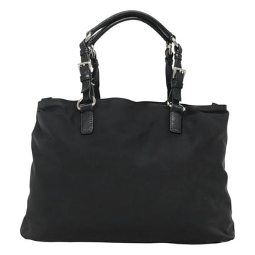 PRADA Tote Bag Nylon Black Silver Auth am8250 - 0