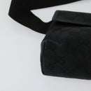 GUCCI GG Canvas Waist bag Black Silver 131236 Auth am8259-9