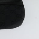 GUCCI GG Canvas Waist bag Black Silver 131236 Auth am8259-16