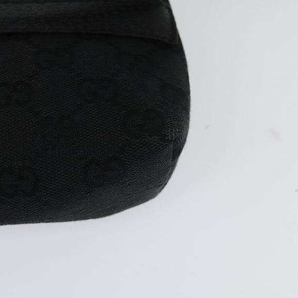 GUCCI GG Canvas Waist bag Black Silver 131236 Auth am8259
