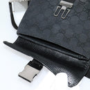 GUCCI GG Canvas Waist bag Black Silver 131236 Auth am8259-17