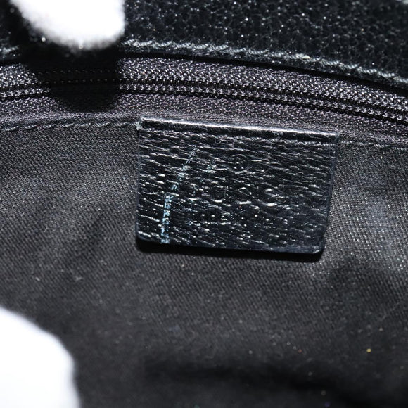 GUCCI GG Canvas Waist bag Black Silver 131236 Auth am8259