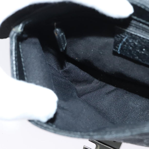 GUCCI GG Canvas Waist bag Black Silver 131236 Auth am8259