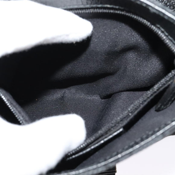 GUCCI GG Canvas Waist bag Black Silver 131236 Auth am8259