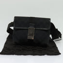 GUCCI GG Canvas Waist bag Black Silver 131236 Auth am8259-12