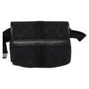 GUCCI GG Canvas Waist bag Black Silver 131236 Auth am8259-2