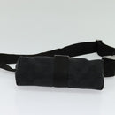 GUCCI GG Canvas Waist bag Black Silver 131236 Auth am8259-5