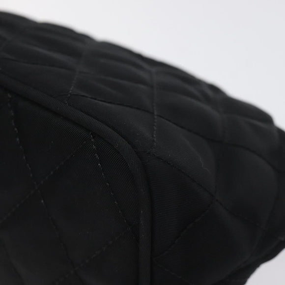 PRADA Pouch Nylon Gold Black Auth am8260