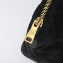 PRADA Pouch Nylon Gold Black Auth am8260-9