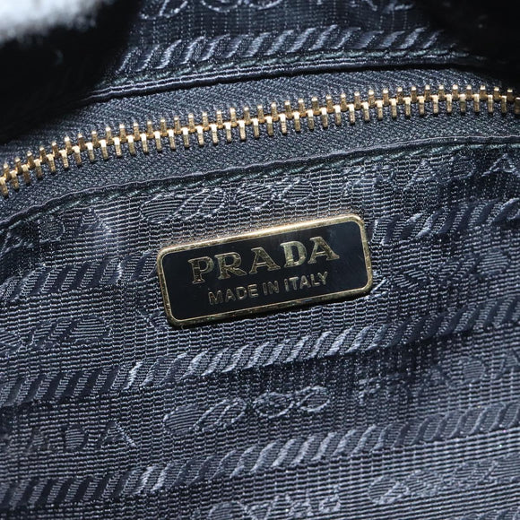 PRADA Pouch Nylon Gold Black Auth am8260