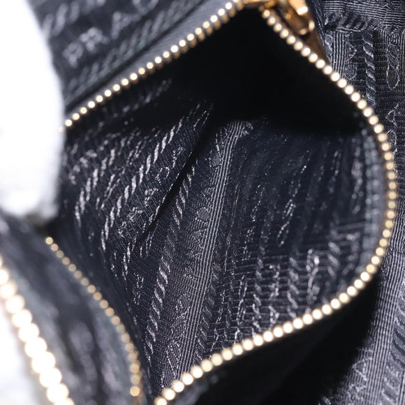 PRADA Pouch Nylon Gold Black Auth am8260